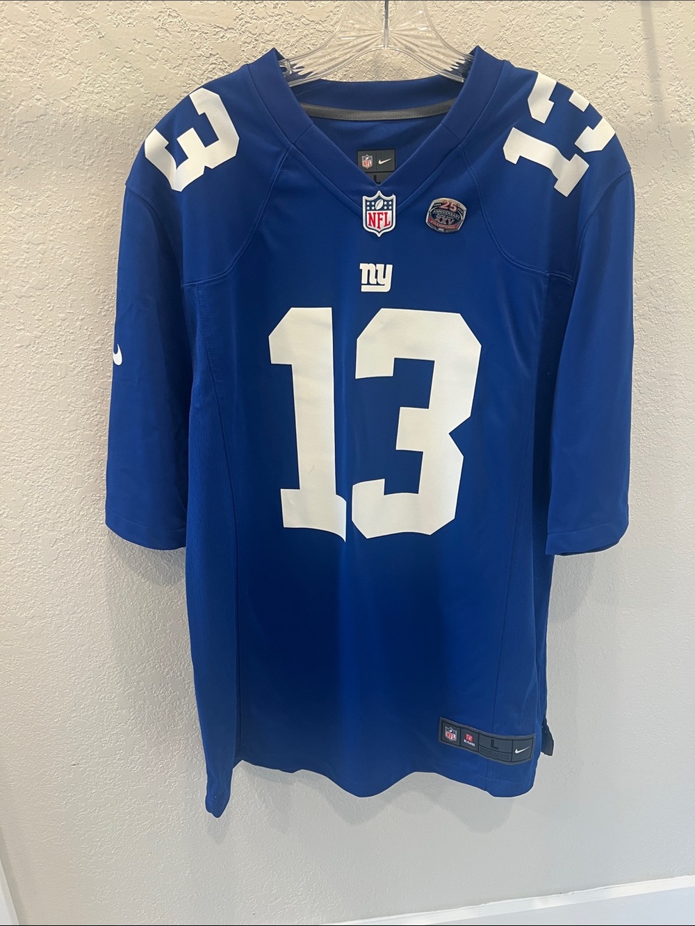 Nike Blue and White #13 Football Jersey